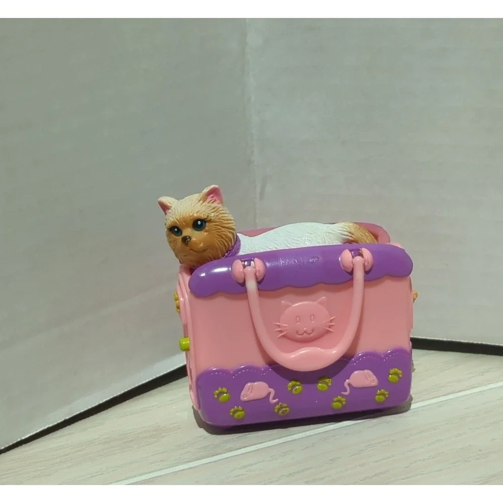 Barbie I Heart Pets Kitty Chic Cat Siamese white brown + pink purple carrier